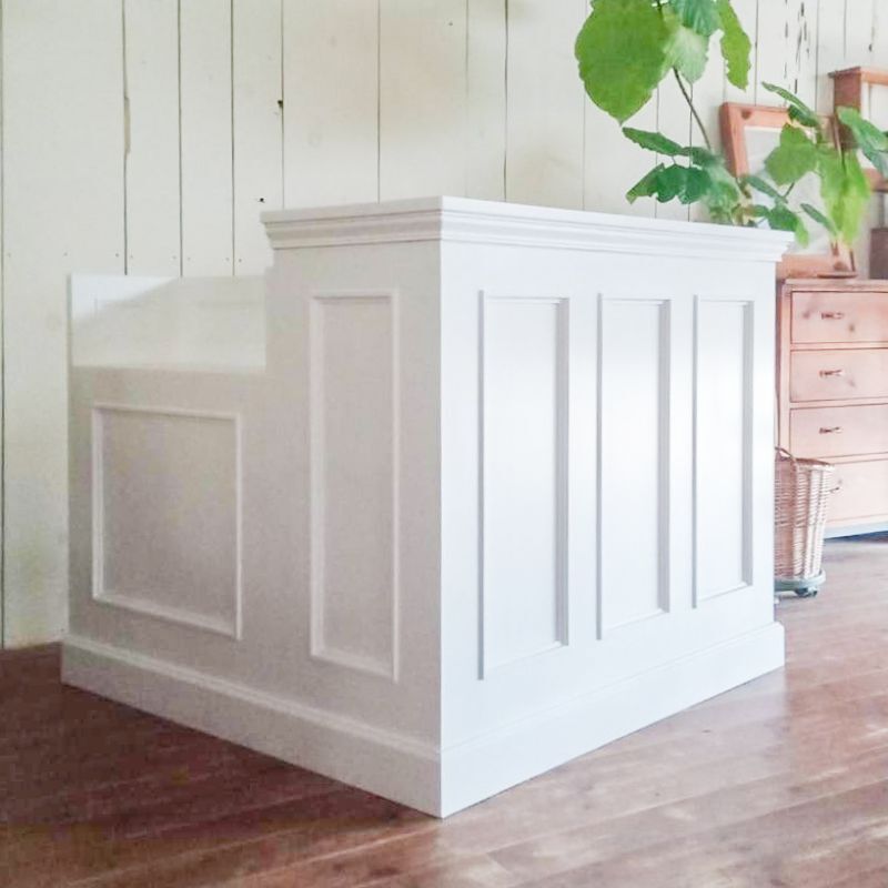 マンションサロンや自宅サロン向け小さなL字カウンターホワイト@大阪