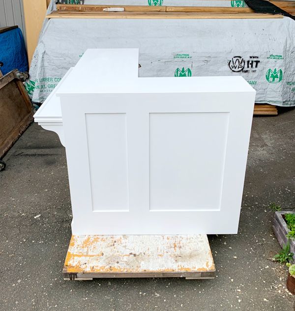 物販店舗向けL字型カウンターのオーダーメイドW1200@大阪東京名古屋