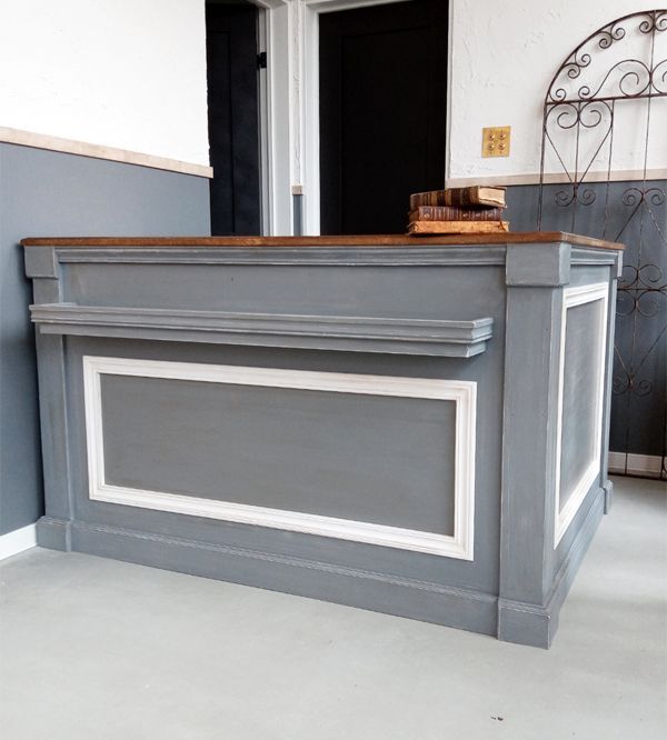 アンティーク調L字型カウンターのオーダーメイドW1500@大阪東京名古屋