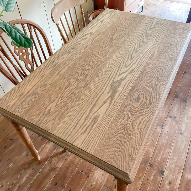 ろくろ脚オークダイニングテーブルW1350グレー色＠大阪東京名古屋