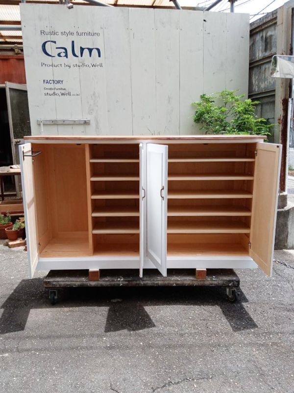 オーダーメイド下駄箱傘立て付き両面シューズボックス@大阪東京名古屋