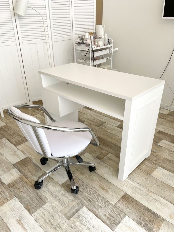 大理石トップのネイルテーブル100cmホワイト@大阪東京名古屋