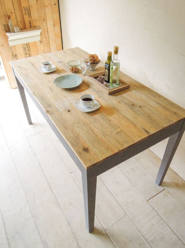 大阪関西で廃材古材ジャンクなダイニングテーブルをオーダーメイドする