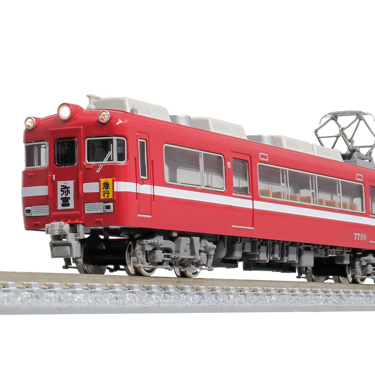 31820＞名鉄7700系 白帯車1990（妻面窓付き）増結2両編成セット（動力