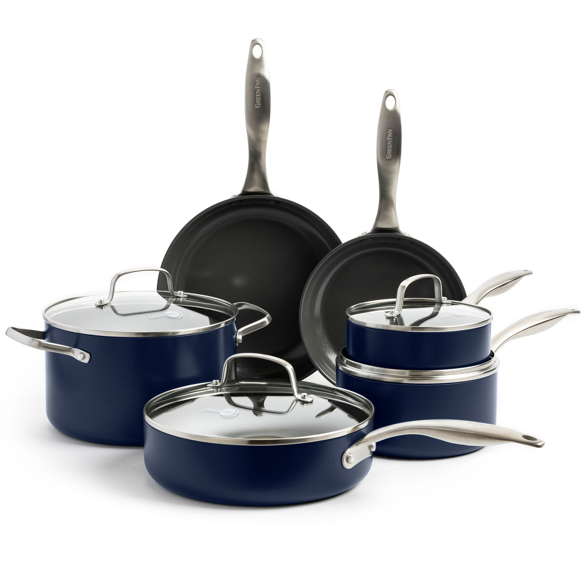 Canterbury Ceramic Nonstick 10-Piece Cookware Set | Oxford Blue