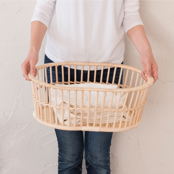 籐の脱衣かご オーバル