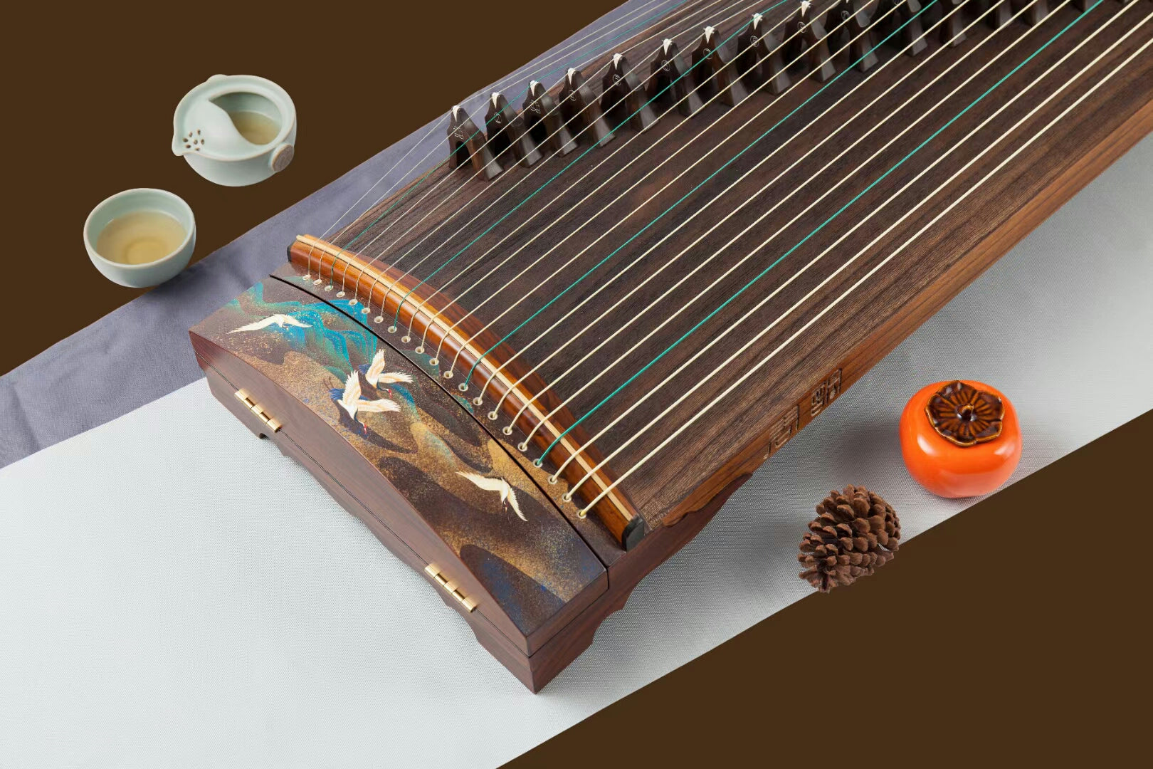 Haitang 53in Elite Indian Rosewood Carved Guzheng at Guzheng World