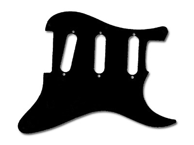 ピックガード ストラトタイプ 3PU穴加工済 黒1P通販｜ギターワークス