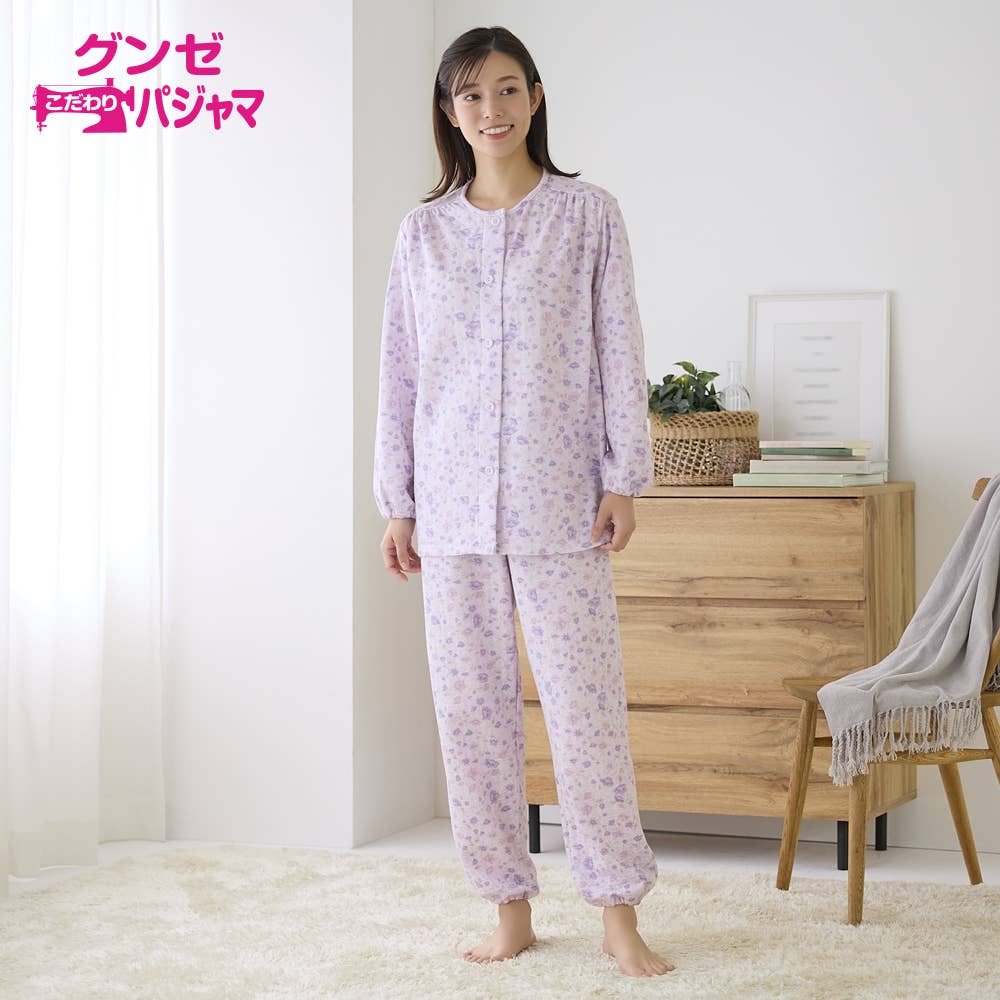 綿混 ソフトキルト パジャマ 長袖長パンツ【送料無料】【SALE】 TG4354