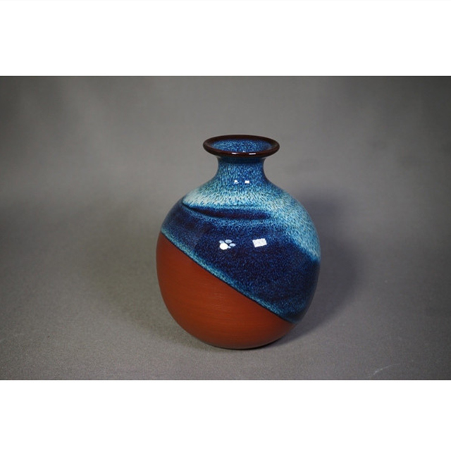 無名異焼 一輪挿し（ブルー）｜商品販売｜玉堂窯元