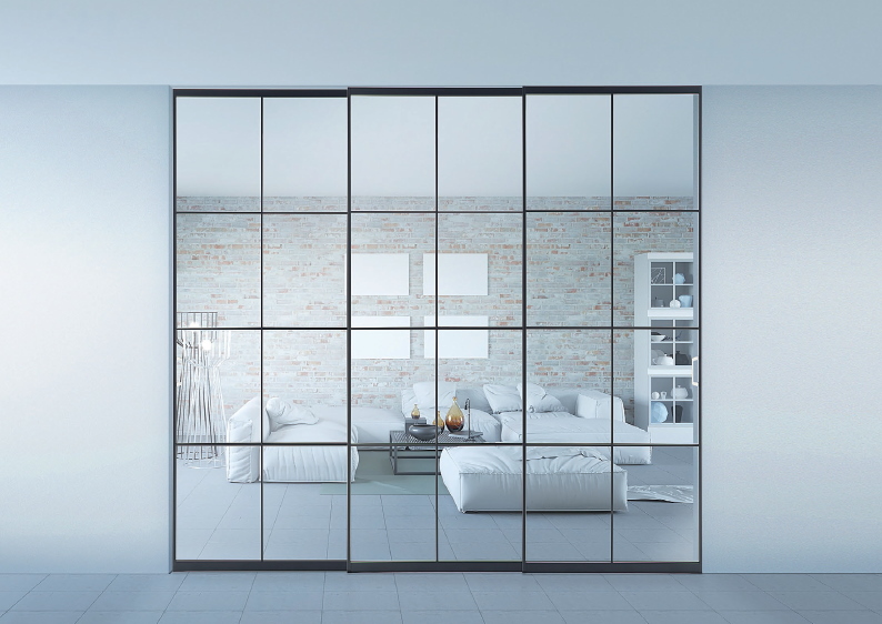 ブラック格子ガラス引戸「JURA（ジュラ）」 建具・壁