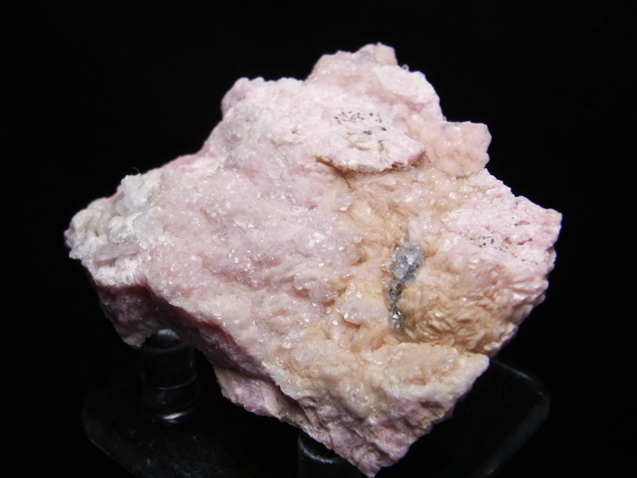 北海道稲倉石鉱山産 菱マンガン鉱＆水晶 (Rhodochrosite & Quartz