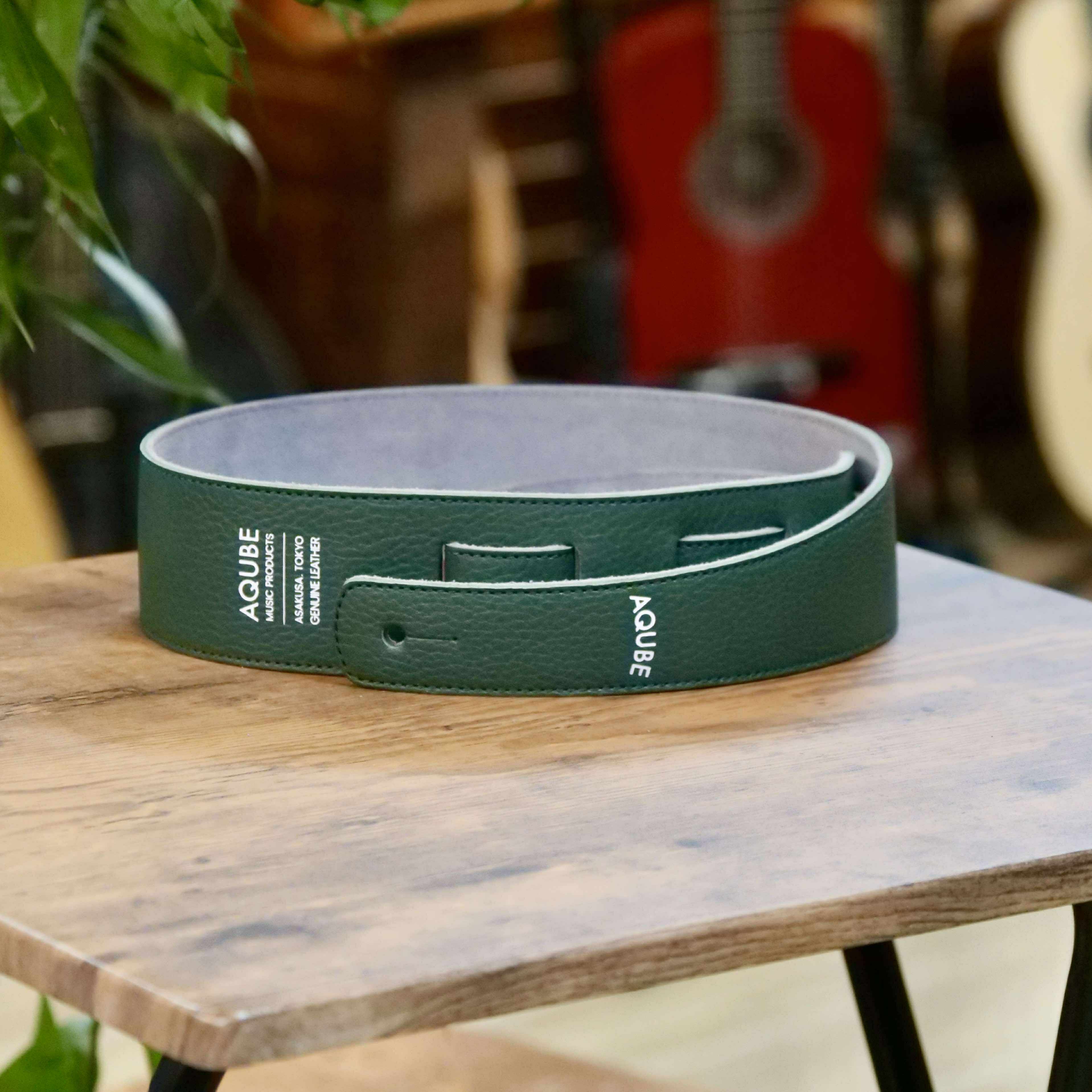 AQUBE・本革ギターストラップ・SLIM・SHRINK HAZEL BROWN【当店