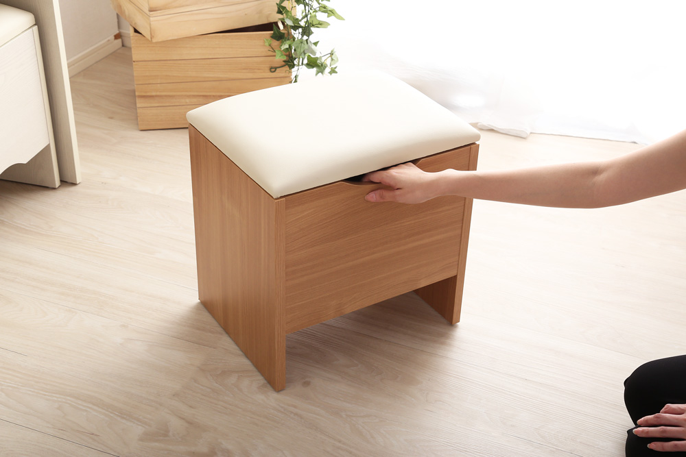 コンパクト収納ドレッサー スツール 2点セット rouge ルージュ - 家具