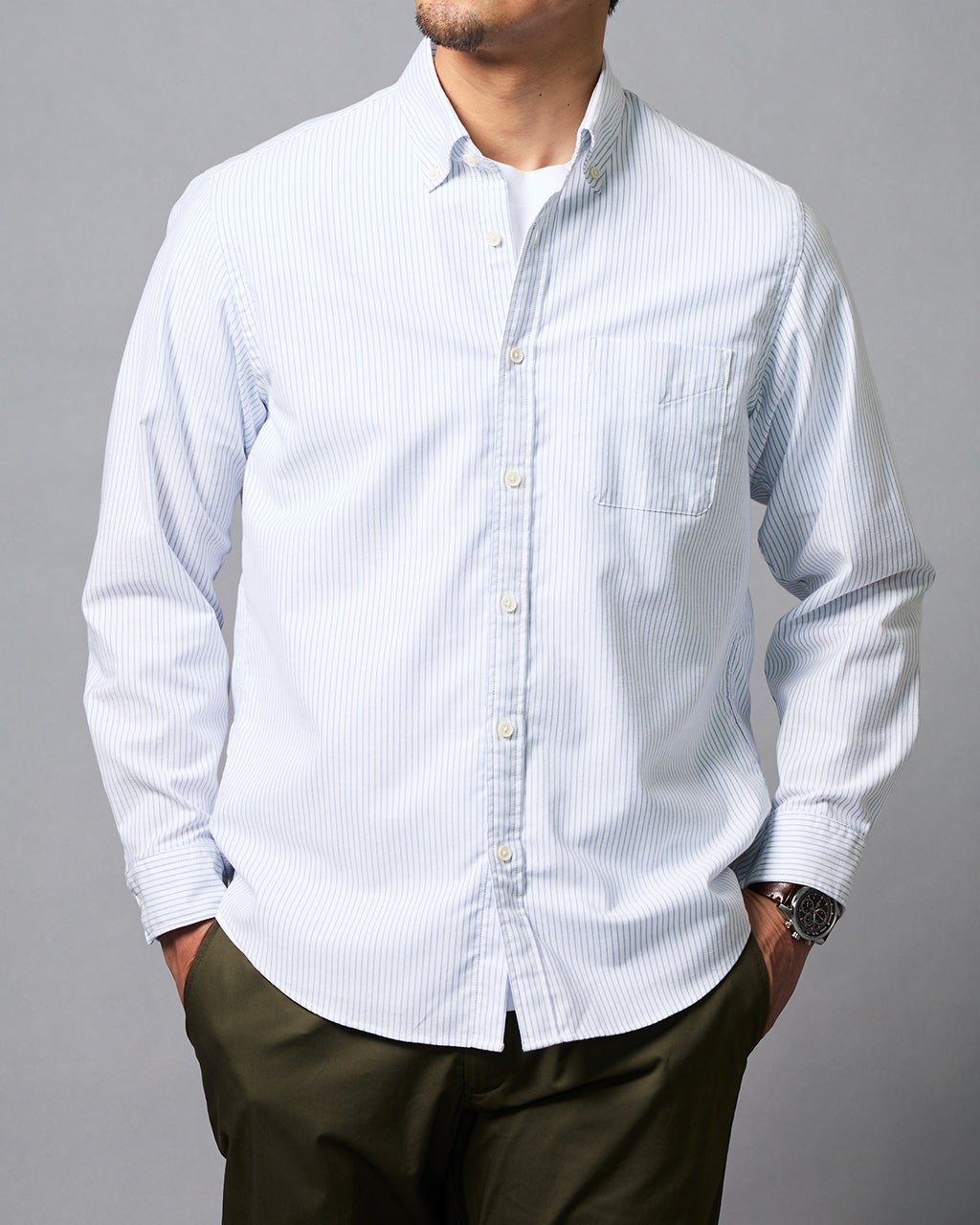 ピュアファイン・先染めオックスシャツ 長袖/DoCLASSE