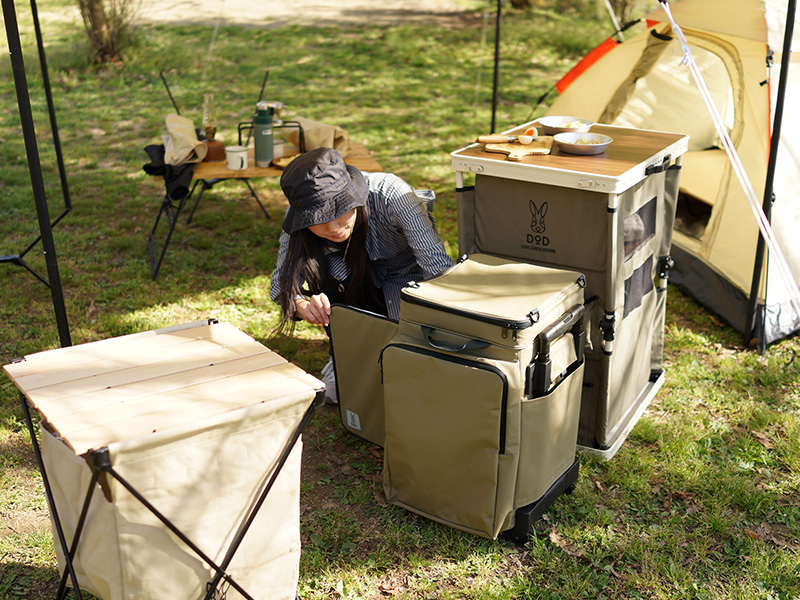 販売終了】マルチキッチンテーブル（カーキ） TB1-38M - DOD