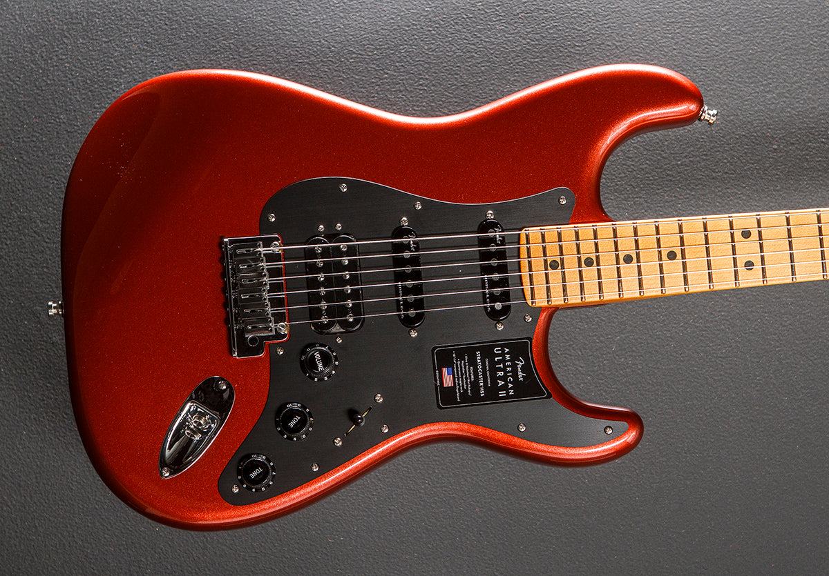 American Ultra II Stratocaster HSS - Sinister Red w/Maple – Dave's