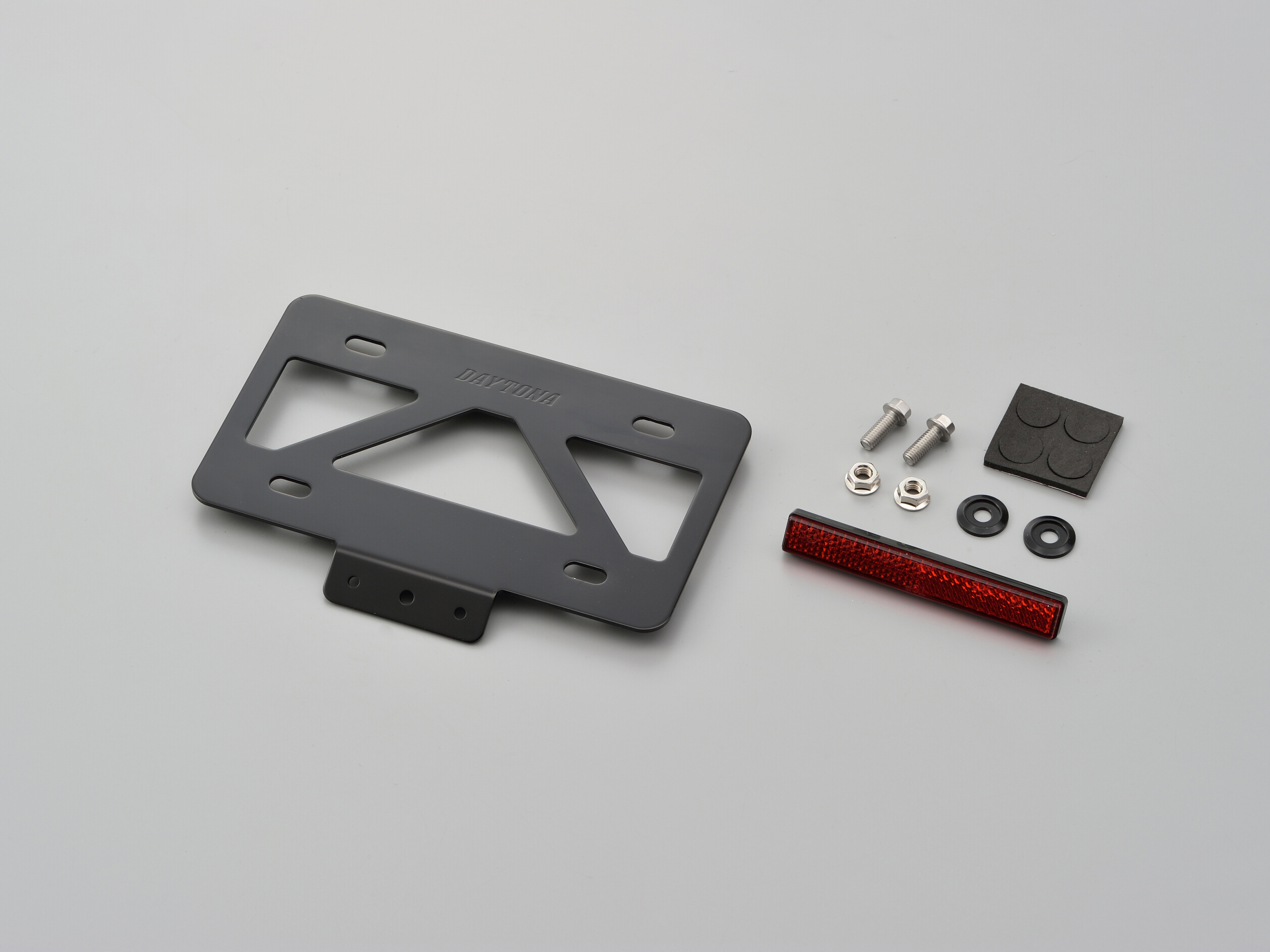 軽量ナンバープレートスタビライザー リフレクター付き ブラック｜株式