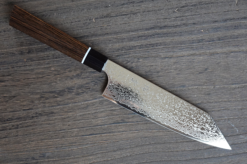関兼次 瑞雲 ダマスカス切付型三徳包丁 18cm