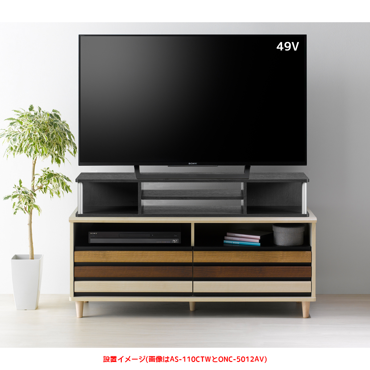 ちょい足しラックダブル 100 ブラック AS-110CTW 朝日木材加工 TV