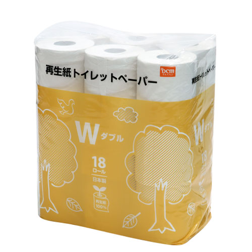 再生紙トイレットペーパー 18ロール ダブル DCM トイレットペーパー