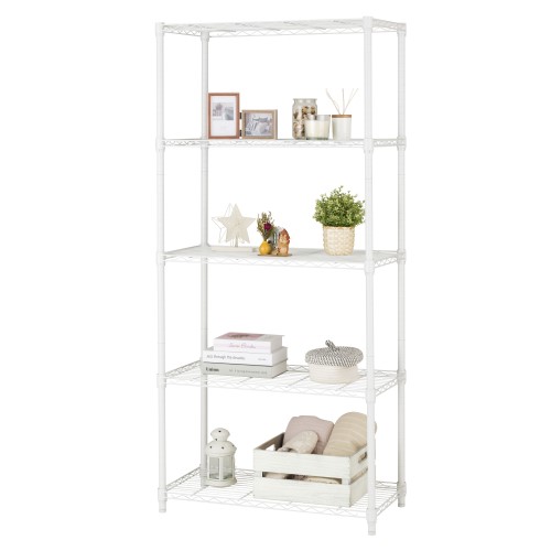 フリーラック5段80W 80185WH ドウシシャ メタルラックΦ25 80W