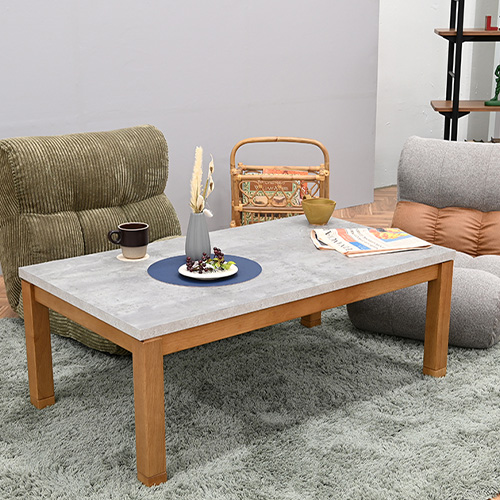 こたつテーブル 105cm 高さ調整可 継脚式 HK-モルタ HIKARI コタツ