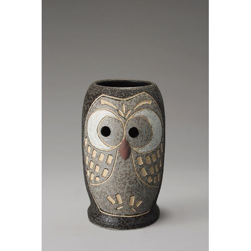 信楽焼傘立て 枝乗りふくろう 高さ41cm 信楽焼傘立て 枝乗りふくろう