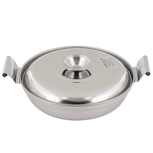 ステンレスIHひとり用鍋 浅型蓋付 LD-485 ベストコ ステンレス鍋 17cm