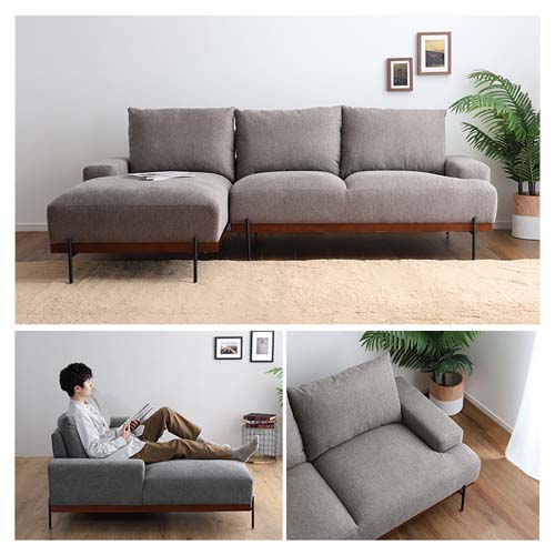 3人掛けカウチソファ【Tylor-タイラー-】 SH-06-SCS--GY ホーム