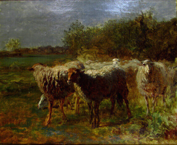 コンスタン トロワイヨン 羊の群れ（油彩15号）