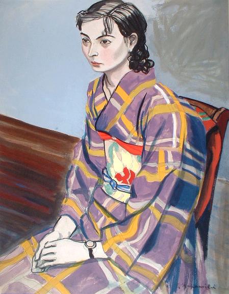 中西利雄 和装（水彩15号）