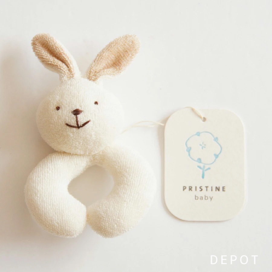 PRISTINE うさぎ ガラガラ 】オーガニックコットン 国産 赤ちゃん