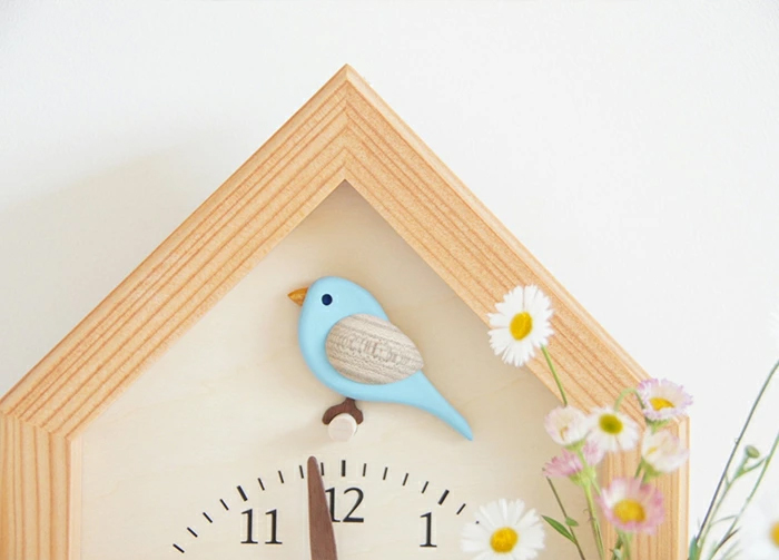 KICORI 【青い鳥の時計】国産 手作り 木の時計 ナチュラル おしゃれ