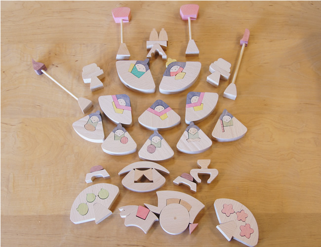 円びな五段飾り・小（普通垂幕) 】 木のおもちゃデポー