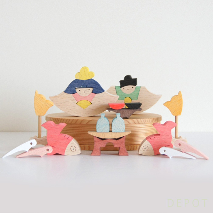 小黒三郎・ひな人形 KH417 【鯛びな】遊プラン お節句 木のおもちゃデポー