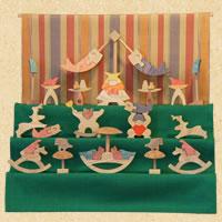 円武者三段飾り（普通垂幕）】 木のおもちゃデポー