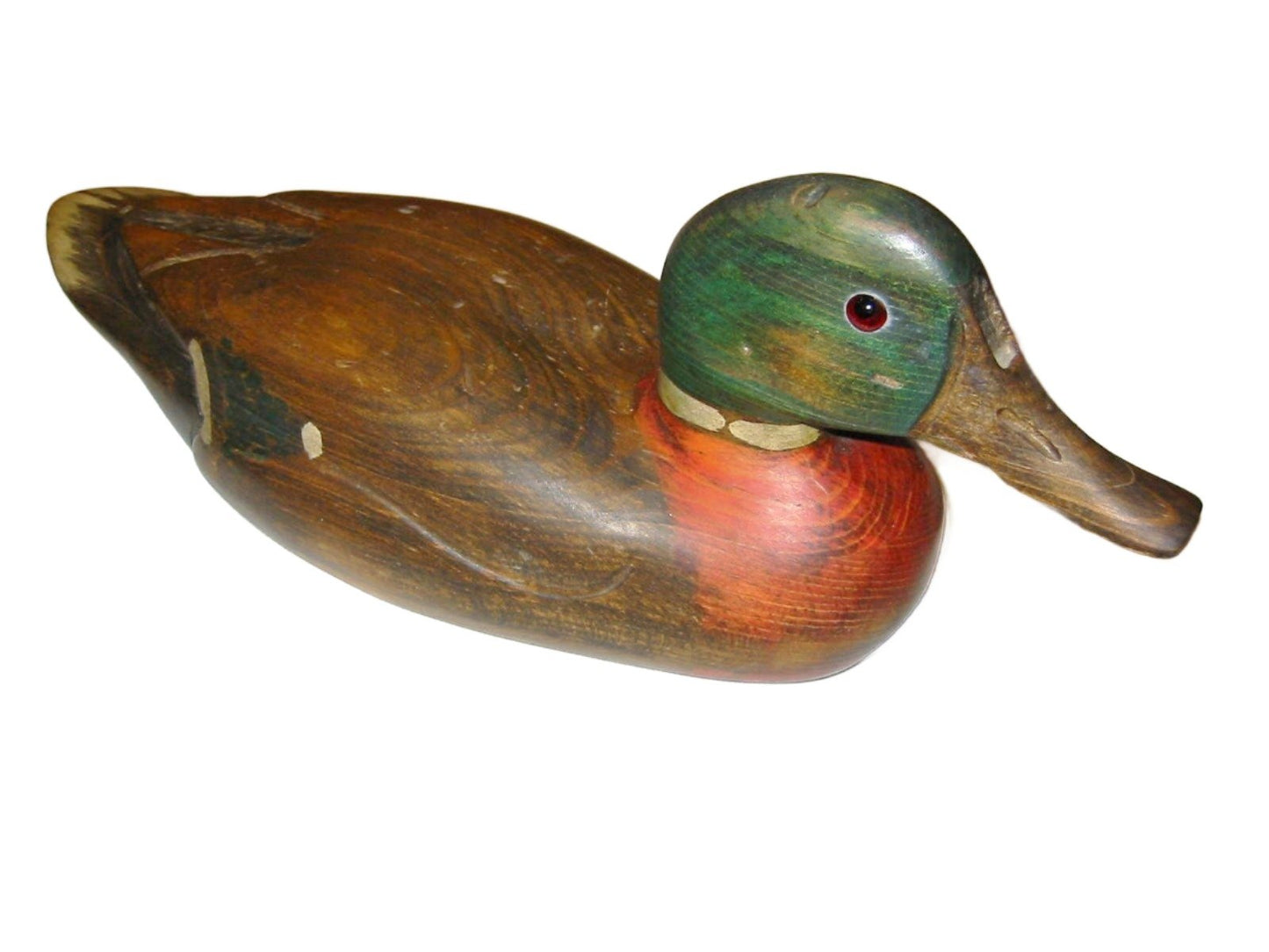 Tom Taber Duck Decoy Hand Decorated Colored Signed Sculpture