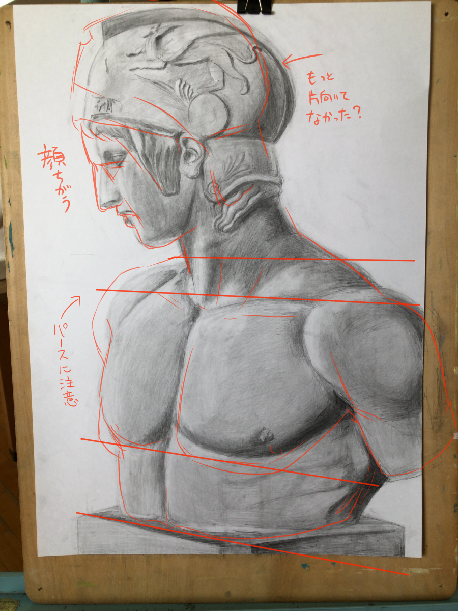 投稿401:石膏像マルスのデッサン