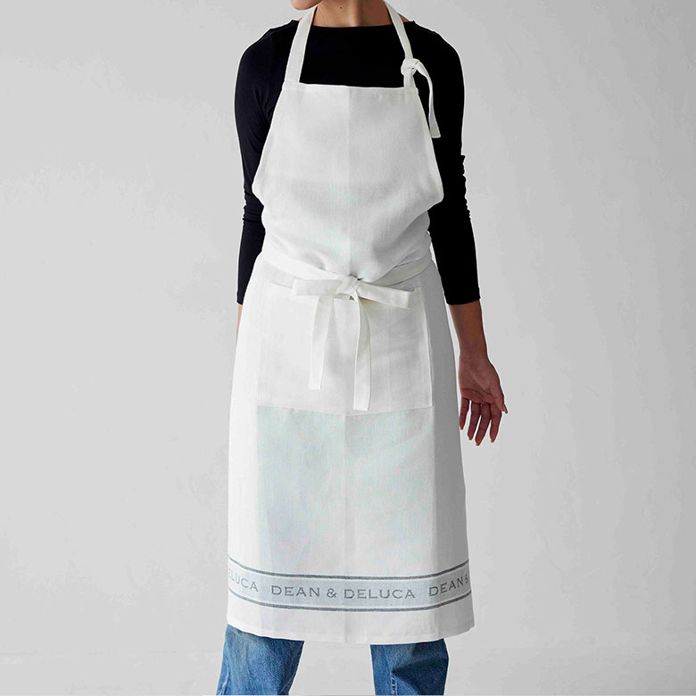 DEAN & DELUCA ジャガードエプロングリーン×ホワイト | DEAN & DELUCA
