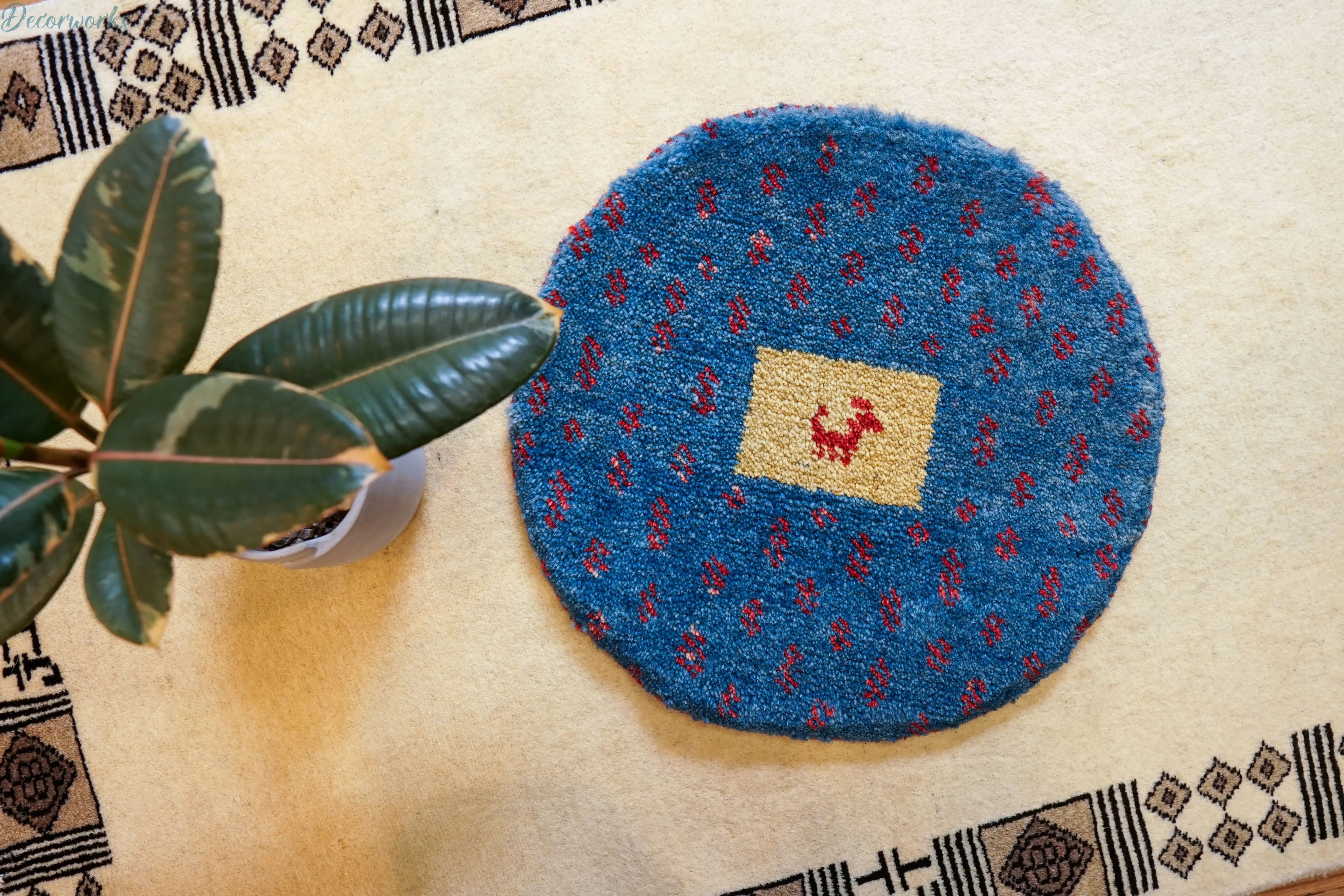 40×40cm ペルシャ絨毯 手織りギャッベ アマレ族 ギャベ - Decorworks