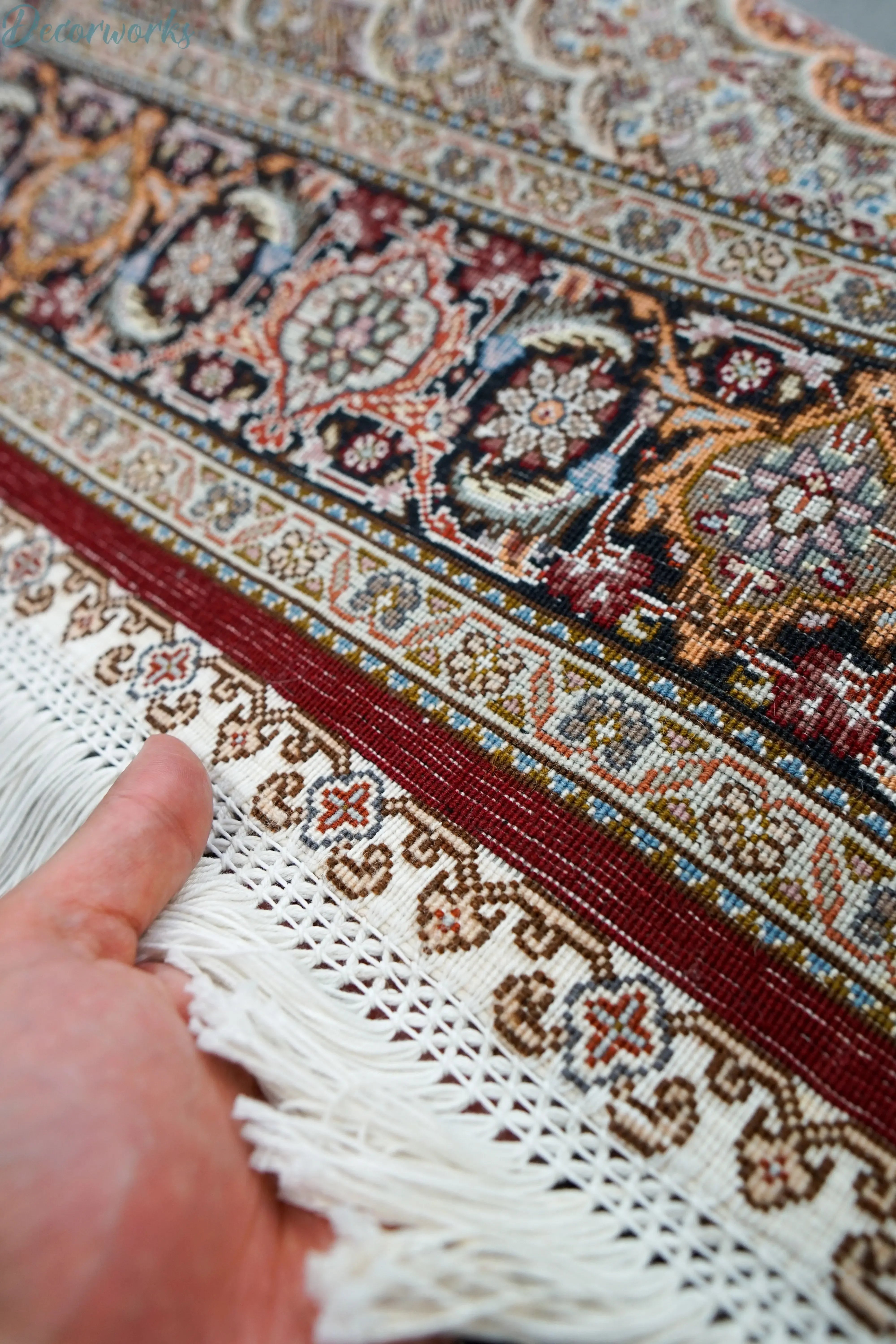 154×100cm 手織り ペルシャ絨毯 タブリーズ産 50RAJ - Decorworks