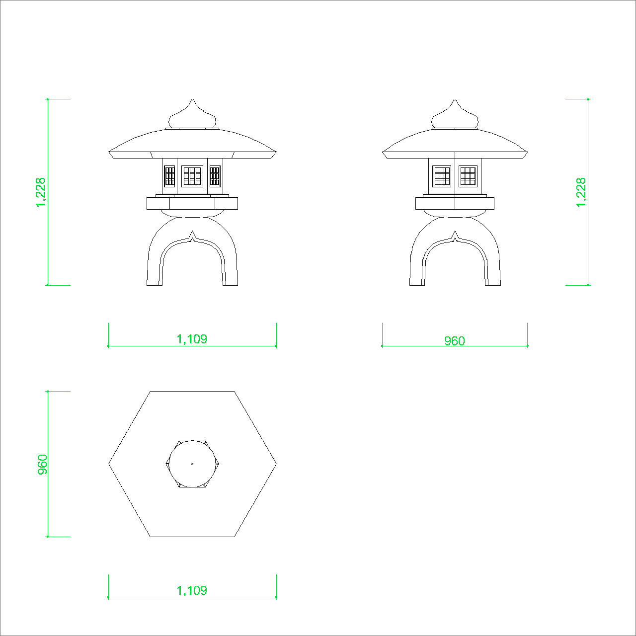 石灯籠【DXF/autocad DWG】2dej-tou_0002