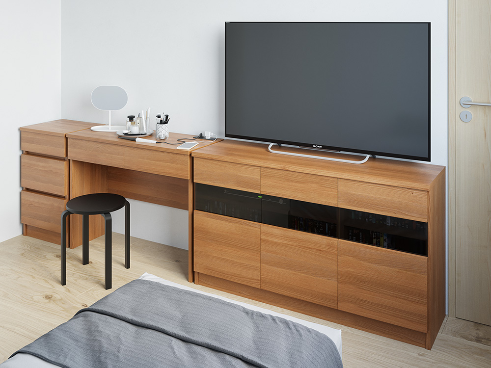 省スペースホテルライク ハイタイプテレビ台シリーズ キャビネット 幅