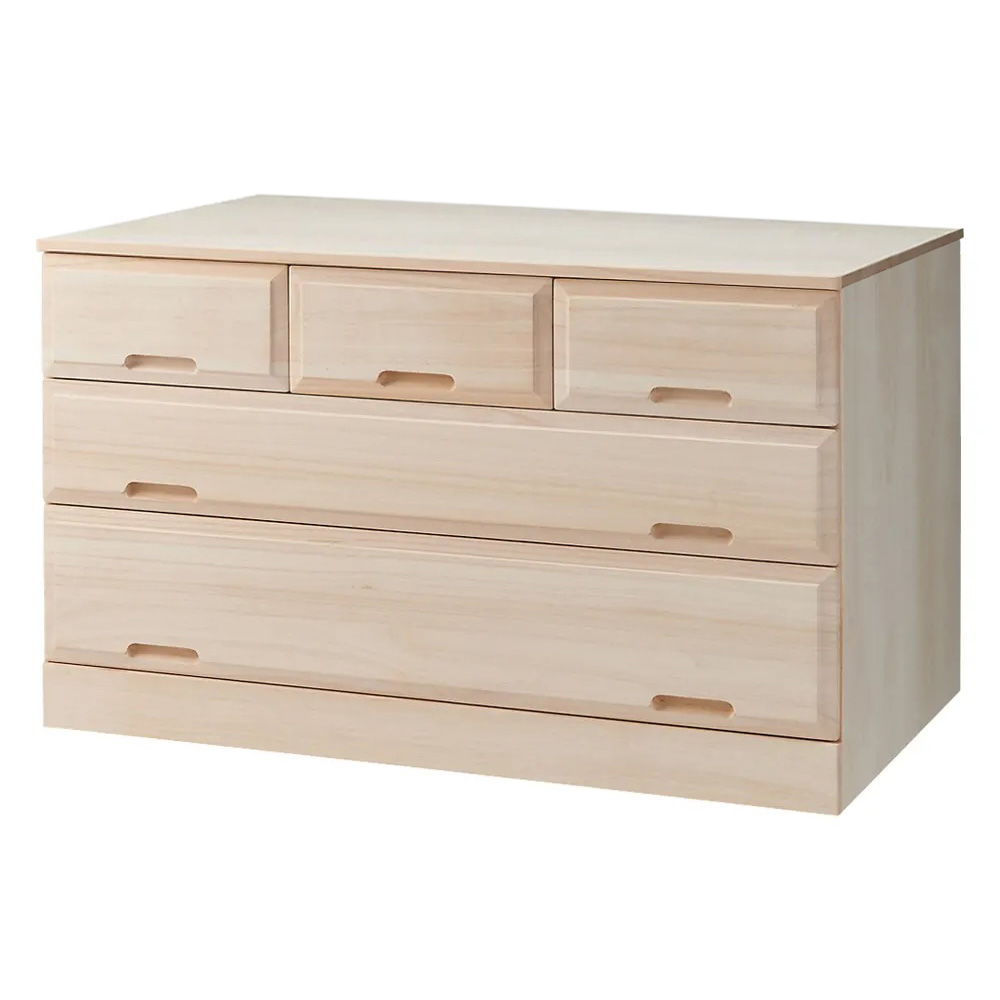 ローチェスト】奥行60cm ロング総桐クローゼットチェスト 幅100cm・3段