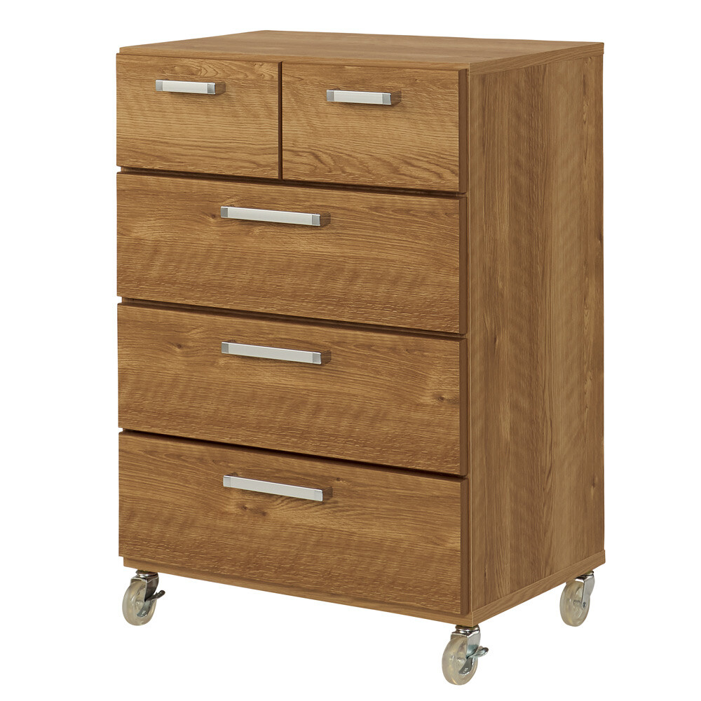 キャスター付きモダンクローゼットチェスト 4段・高さ86cm幅60cm