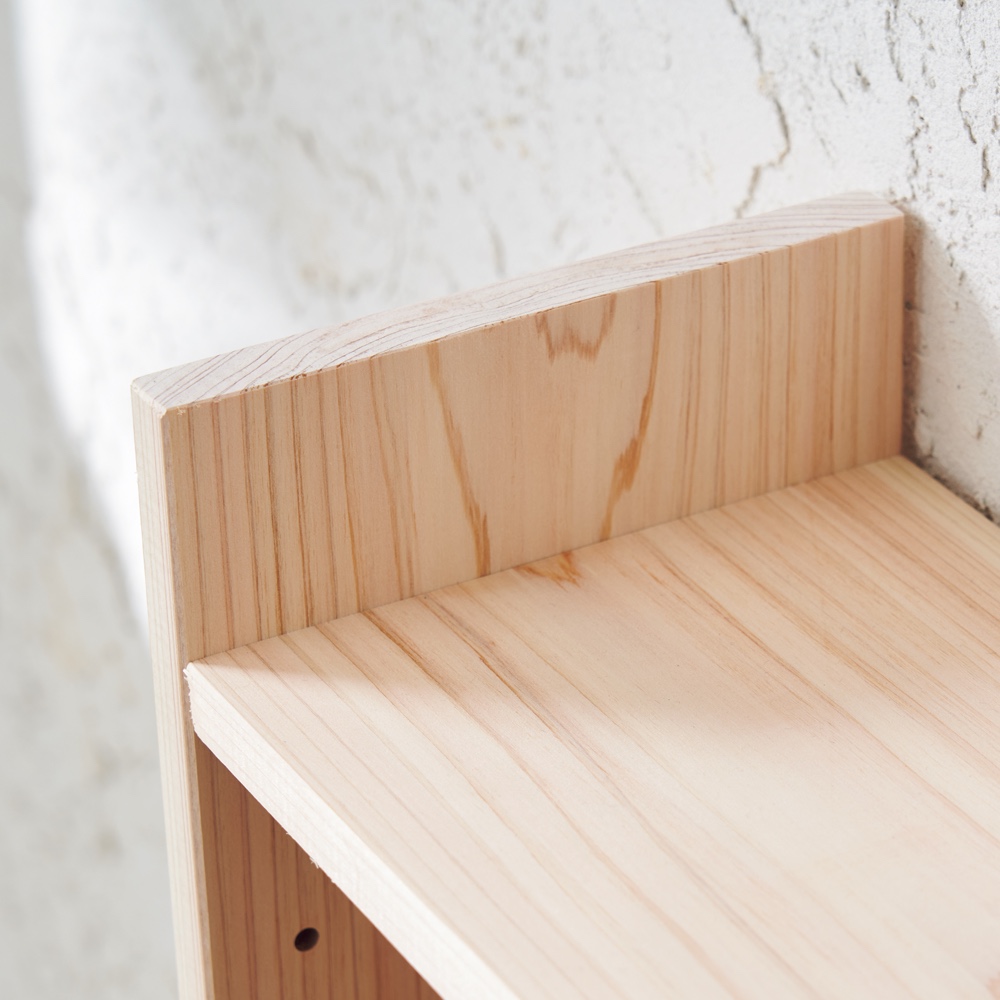 薄型奥行15cm国産東濃檜の天然木頑丈ラック 幅90cm高さ85cm ディノス