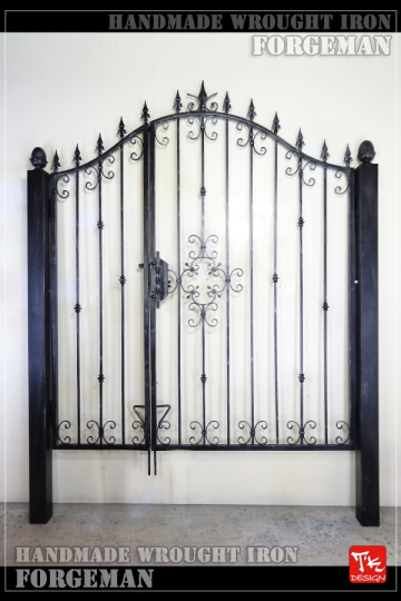 ロートアイアン/スライド門扉/エクステリア特注製作/デザイナーによる