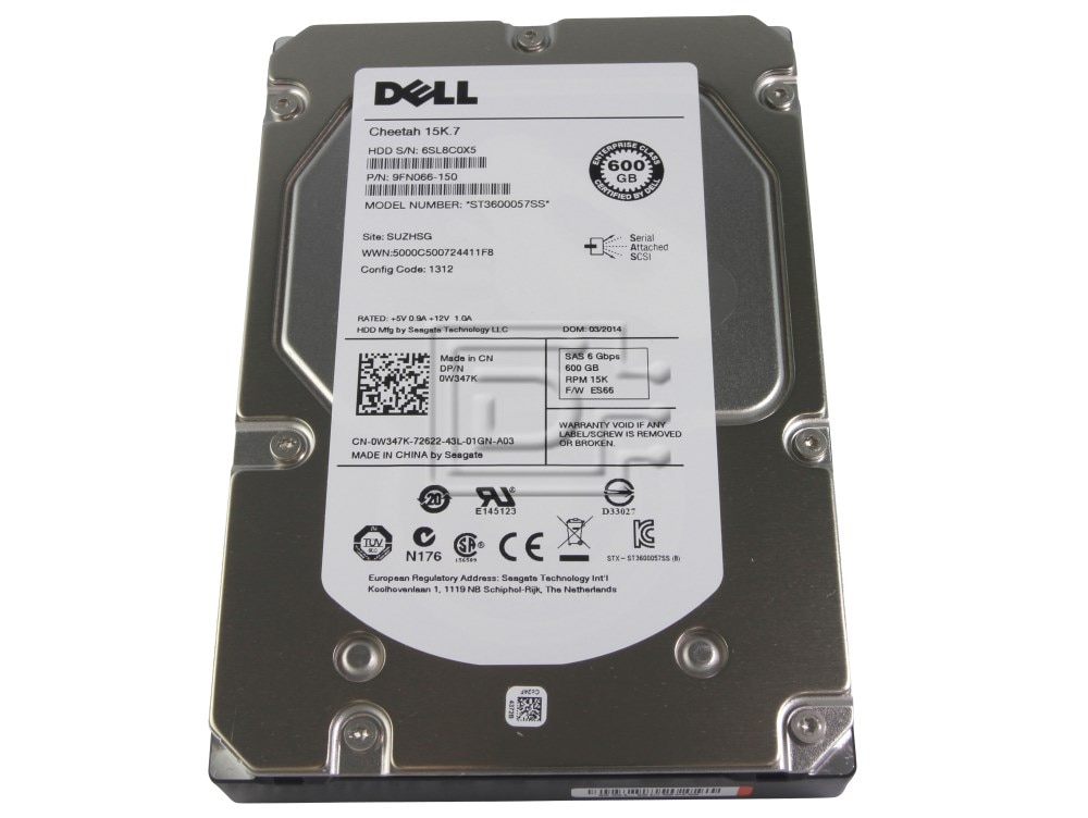 Dell W347K / J762N / Seagate ST3600057SS 15K.7 600GB 6.0Gbps 3.5in