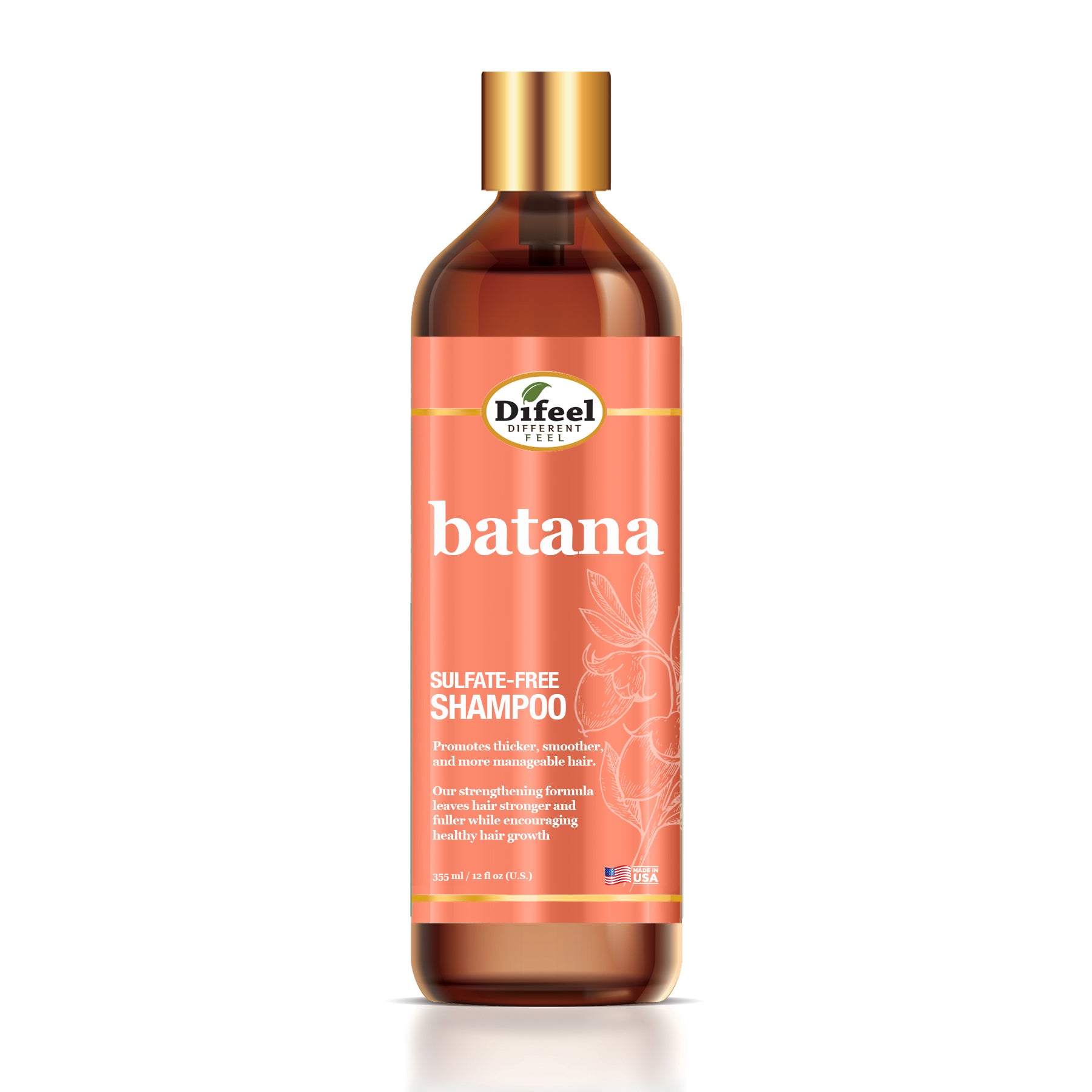 Difeel Batana Shampoo 12 Ounces - Sulfate Free Shampoo | difeel